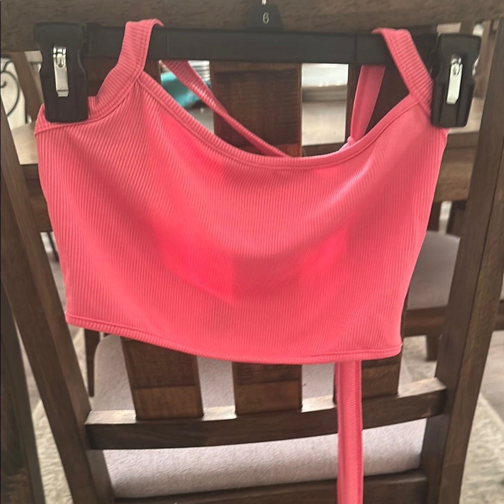 Pink Ribbed Women's Top